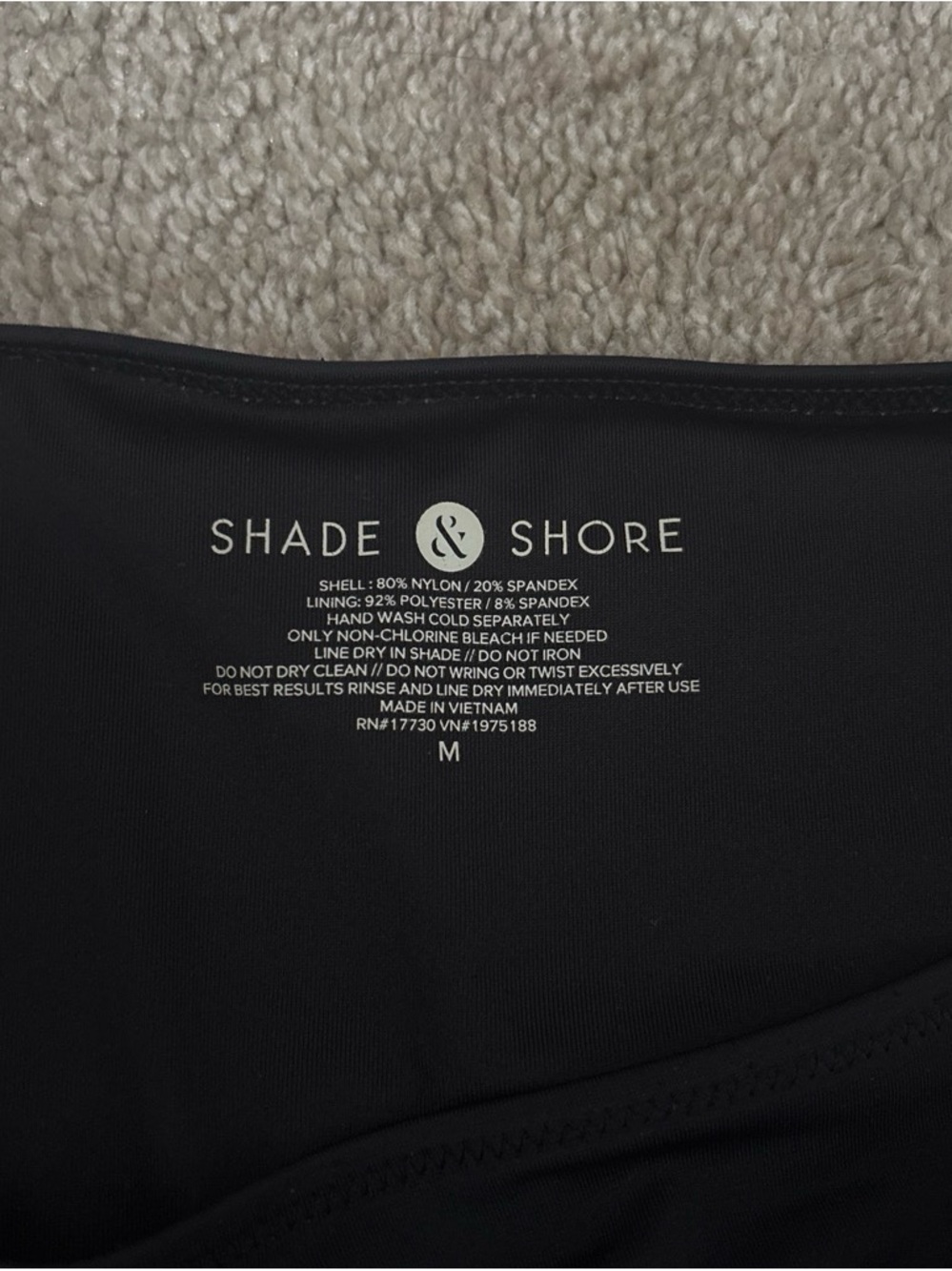 Shade & Shore Black Swim bottom Sleek Solid